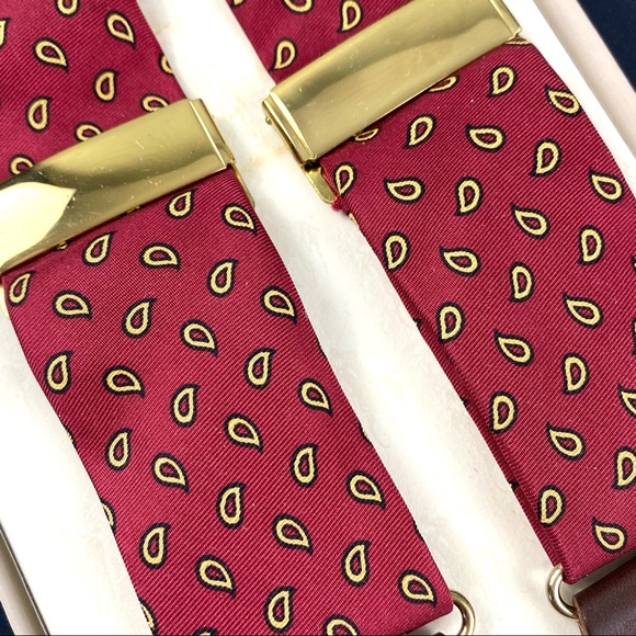 NWT Polo Ralph Lauren Silk & Leather Suspenders - Picture 5 of 10